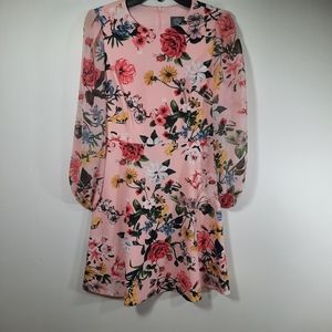 NWT Vince Camuto orange/pink floral dress  Sz  6